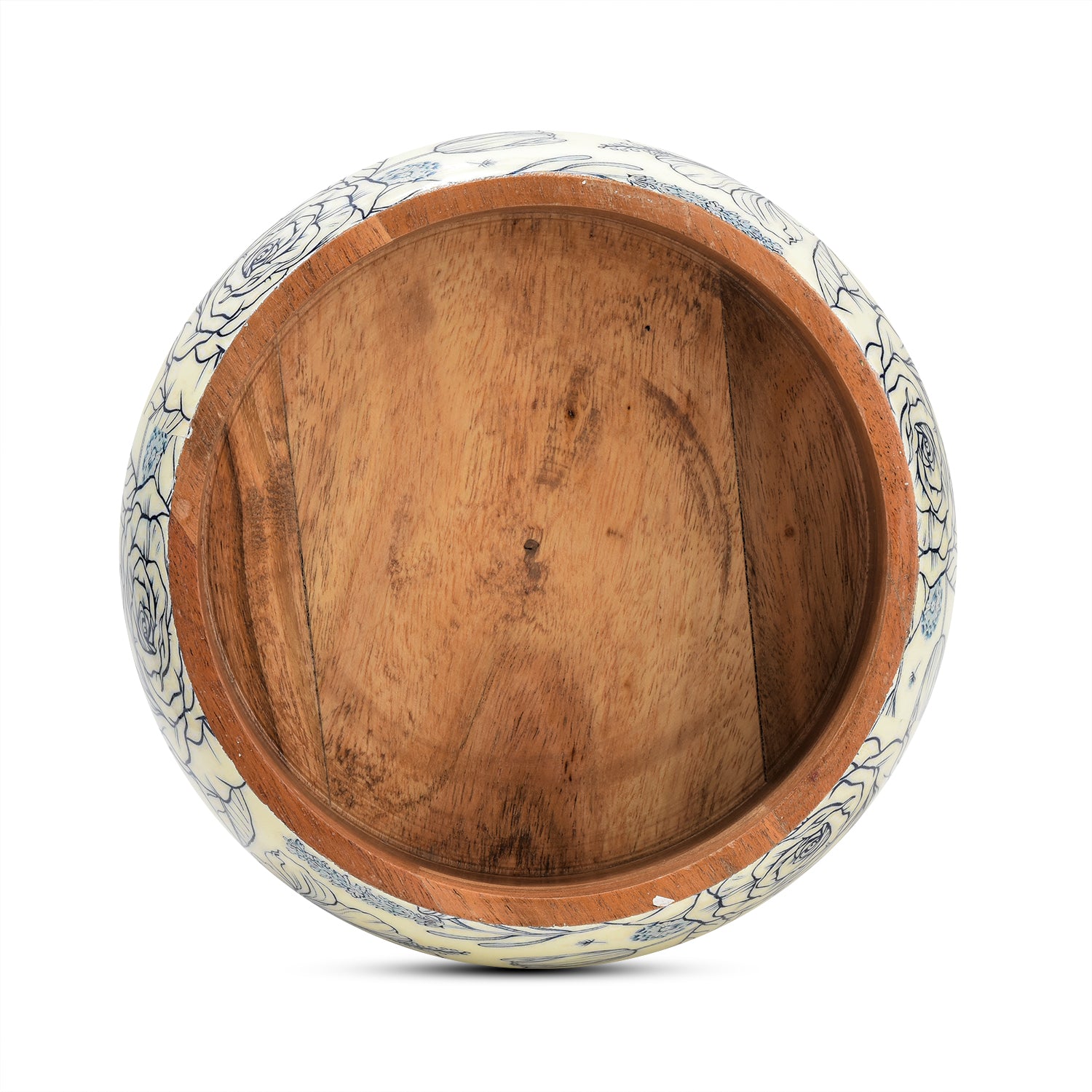 Solid Mango Wood Roti Casserole For Kitchen | Round Hot Pot, Roti Dabba With Lid | Casserole For Dining