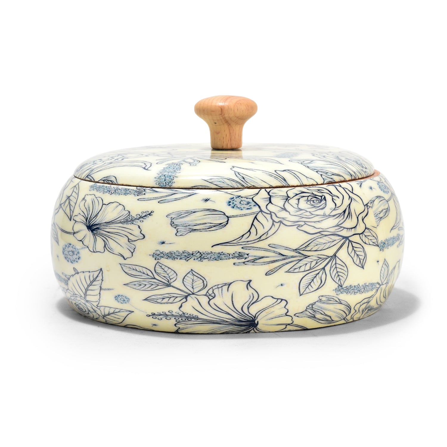 Solid Mango Wood Roti Casserole For Kitchen | Round Hot Pot, Roti Dabba With Lid | Casserole For Dining