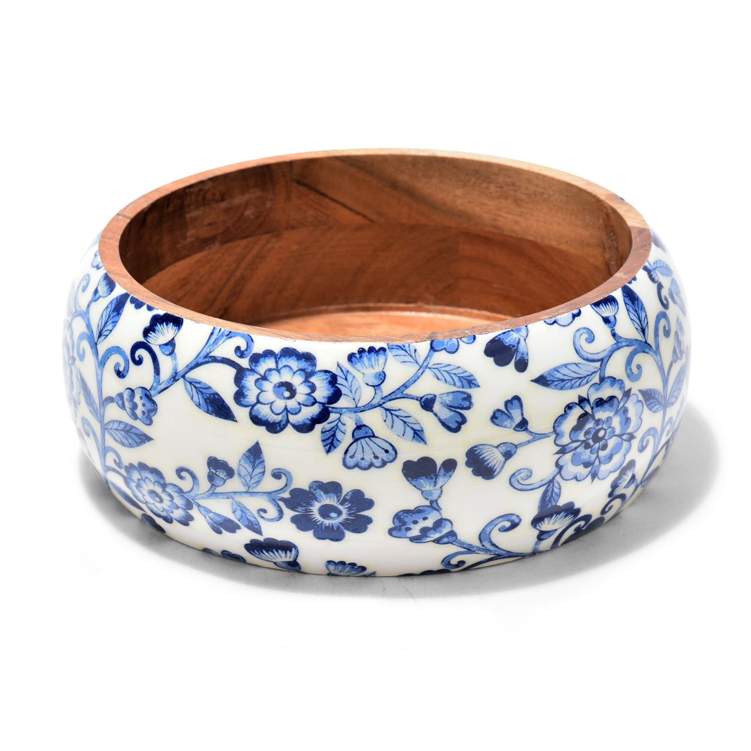 Handcrafted Wooden Chapati Box with Floral Print – 8 x 4 Inch, Multipurpose Storage Roti Casserole For Kitchen | Round Hot Pot, Roti Dabba With Lid | Casserole For Dining